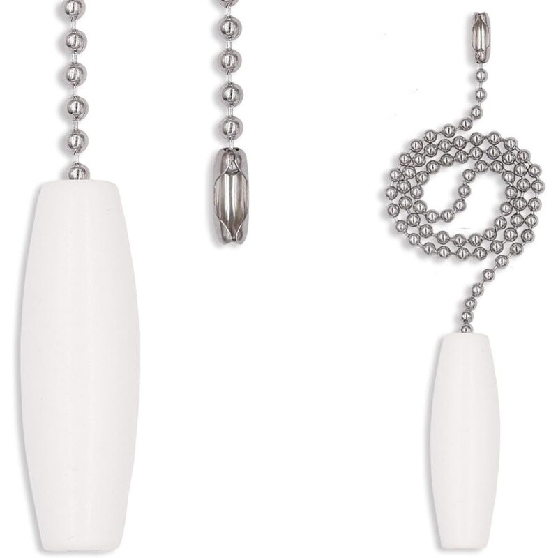 Ceiling Fan Pull Chain 2 Pack Stainless Steel Wooden Pendant Extension Decor New gallery