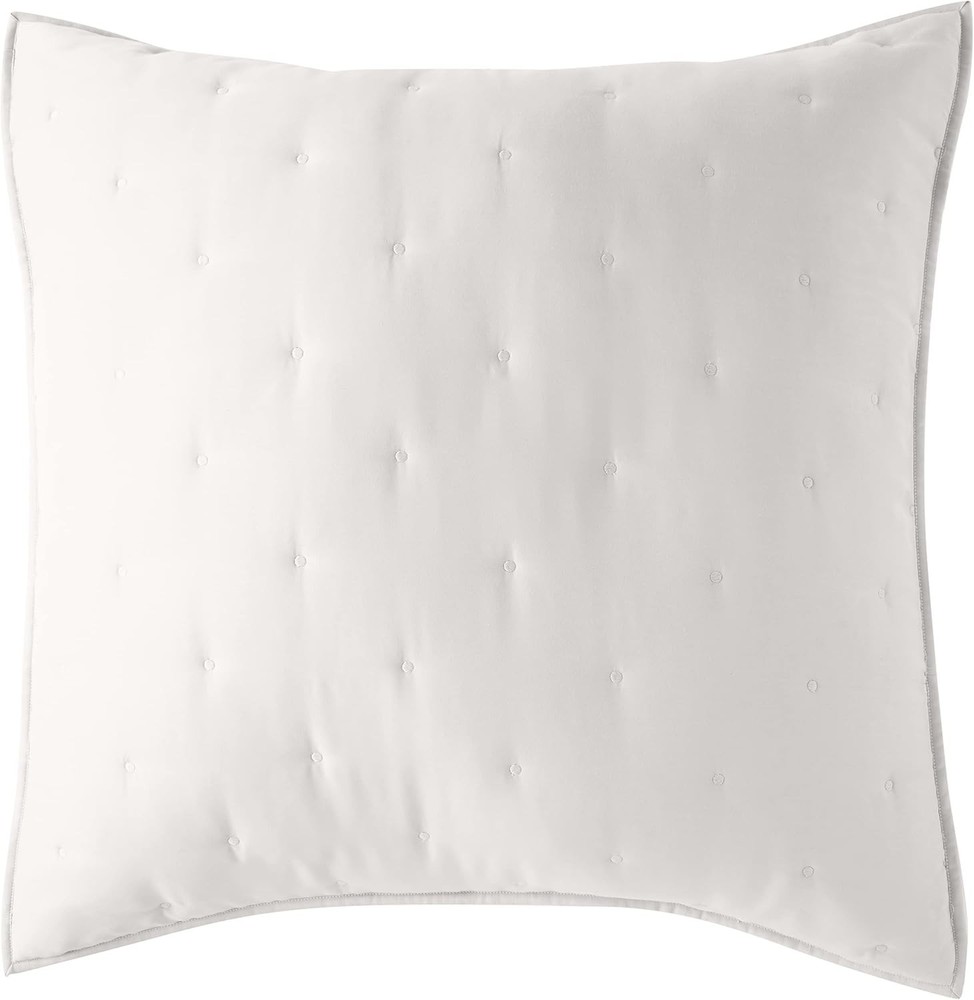 Recycled Polyester & Cotton Blend Quilted Sham Large Euro Ivory