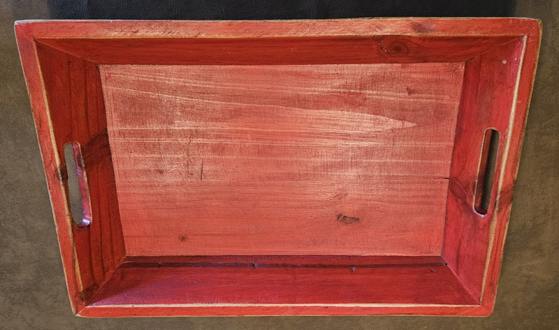 Rustic Red Solid Wood Serving Tray 19x13 inches gallery