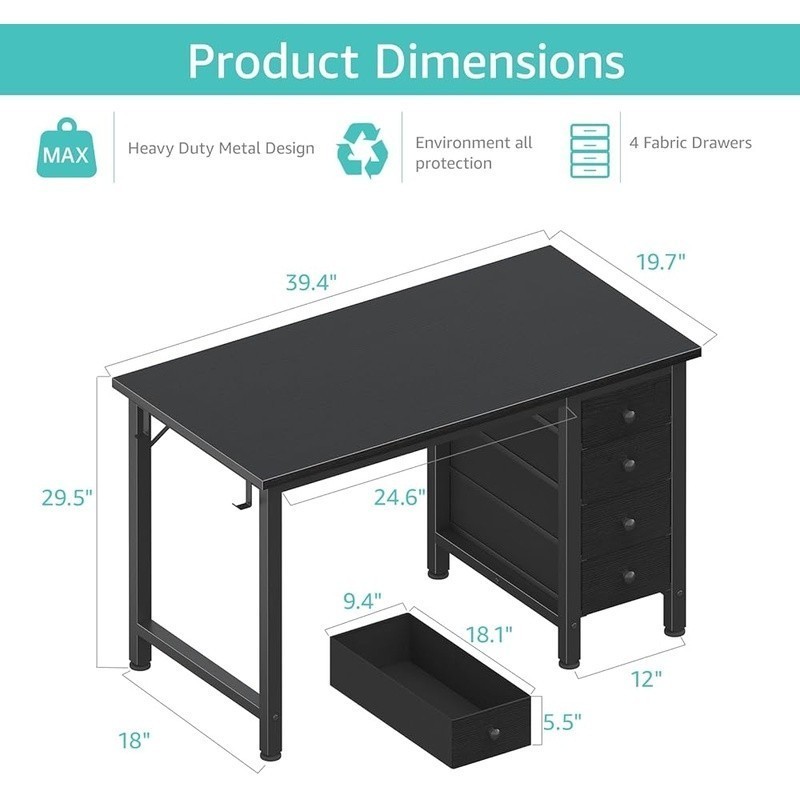 Compact Computer Desk Home Office Study Writing Workstations Easy Assembly New gallery