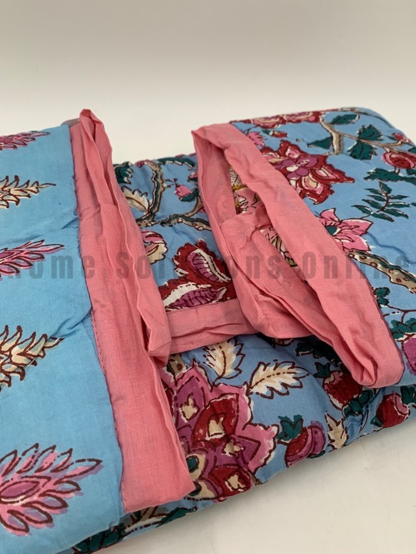 Pottery Barn Shannon Reversible Quilted Floral Sham Pink/Blue Standard #B154 gallery