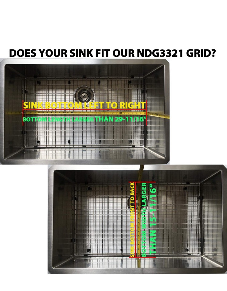 Serene Valley Sink Protector and Kitchen Sink Bottom Grid NDG3321-304 Stainless gallery
