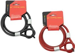 30″ Cable with Loops for Locking, Red or Black