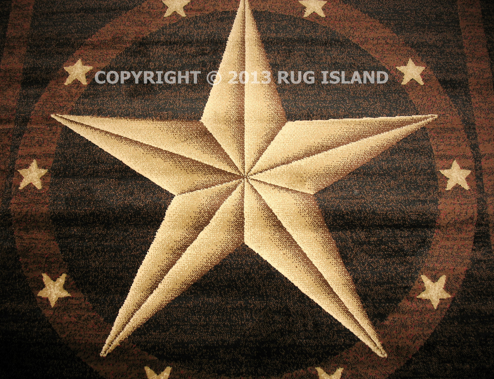 Texas Star Western Brown Black Area Rug **FREE SHIPPING** gallery