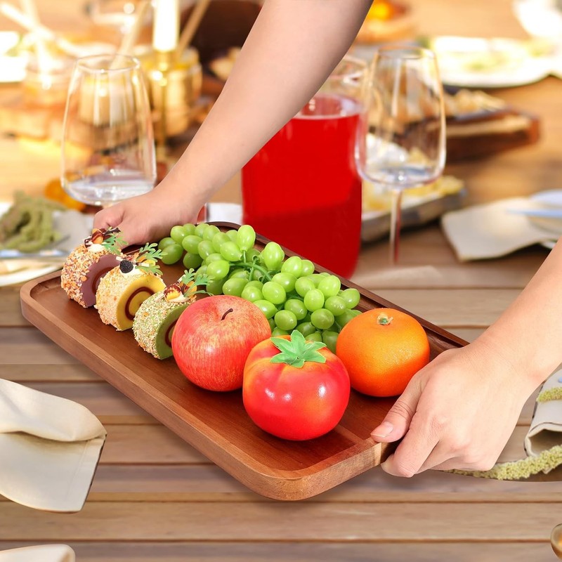 Rectangular Wooden Platters Long Charcuterie Boards Decorations 14 x 8 x 0.8 gallery