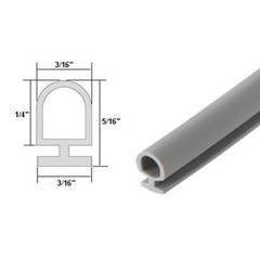 Gray Bulb Type Weatherstrip, 3/16″ Width, 3/16″ Backing – 20 Ft.