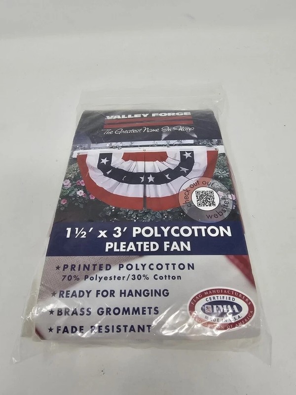 Valley forge Flag Pleated 18” X 36” Polycotton 100% USA Made PACK OF 2 gallery
