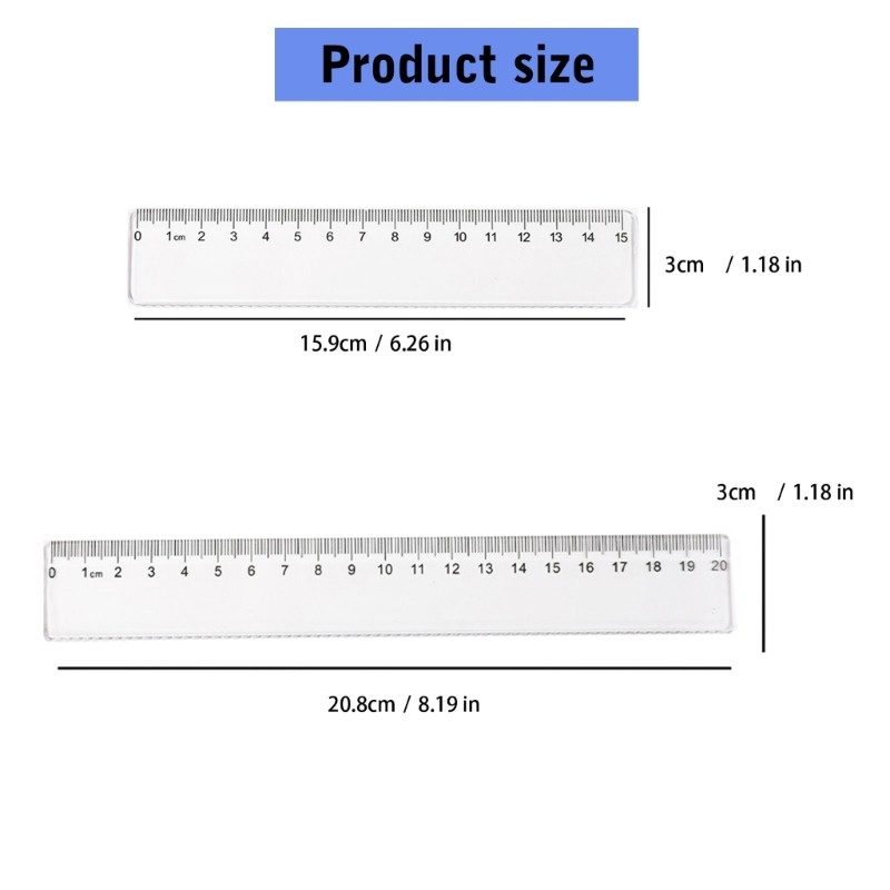 5 Pcs 15cm 20cm Multifunctional Ruler Plastic Ruler Straight Ruler Clear Ruler gallery