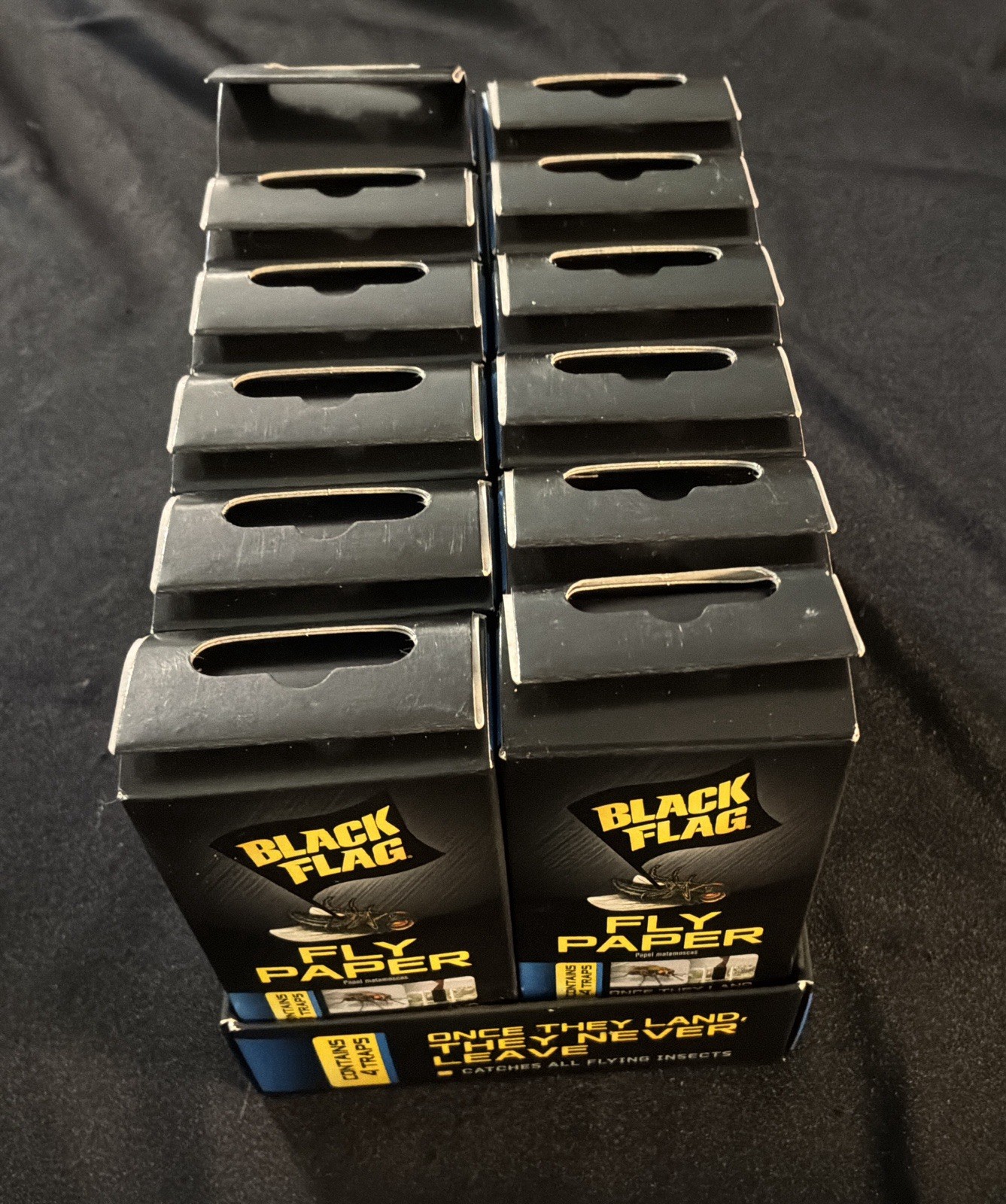 Black Flag Fly Paper Insect Trap Catches Flying Insects Lot of 12 Boxes=48 Traps gallery