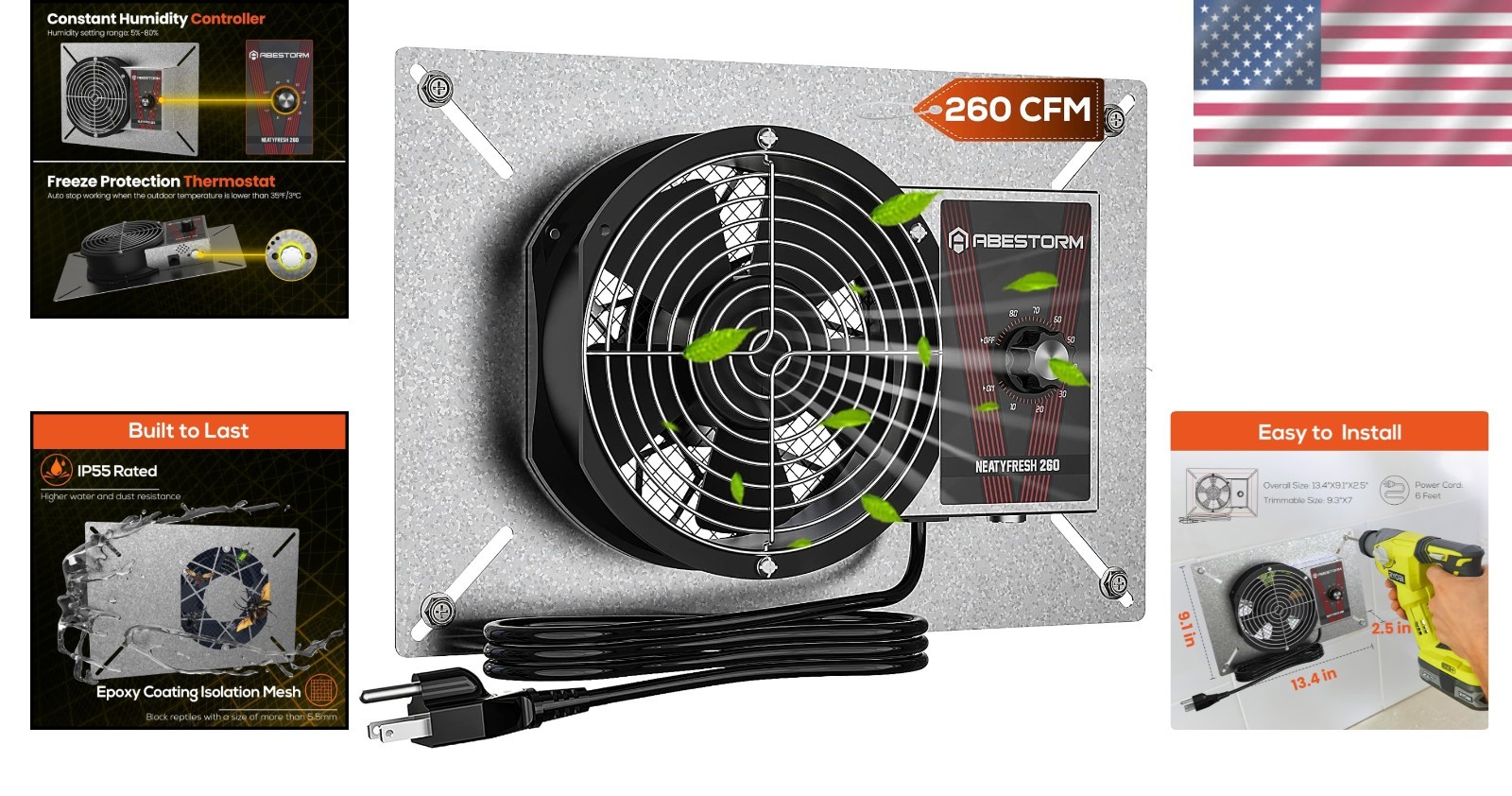High-Performance Ventilation Fan with Isolation Mesh for Crawls & Garages gallery
