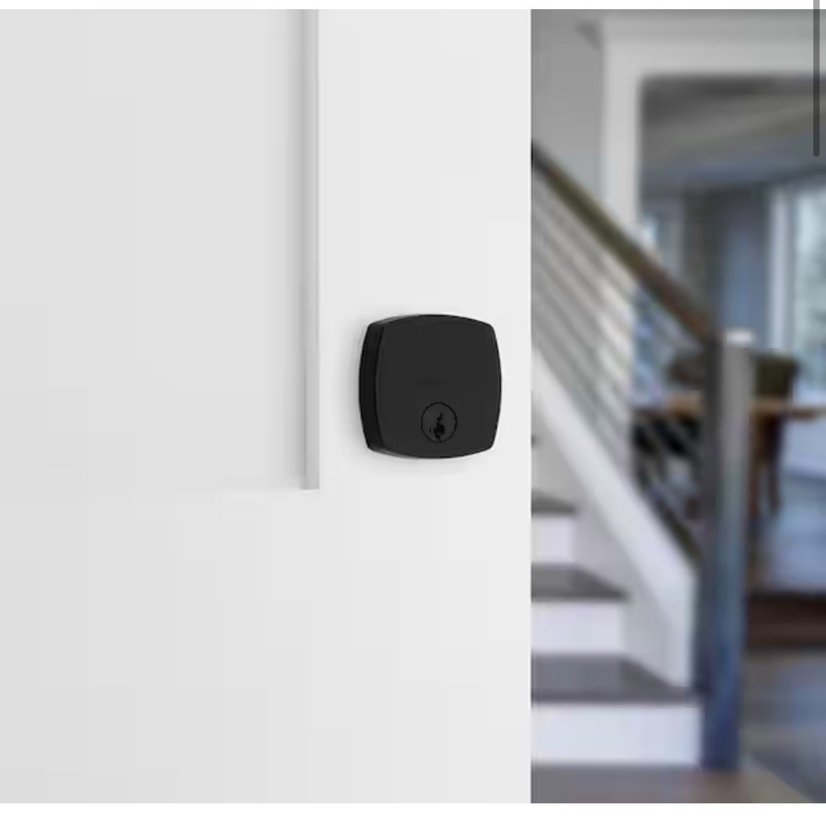 Kwikset Midtown Modern Smartkey Matte Black Square Contemporary Deadbolt Lock gallery