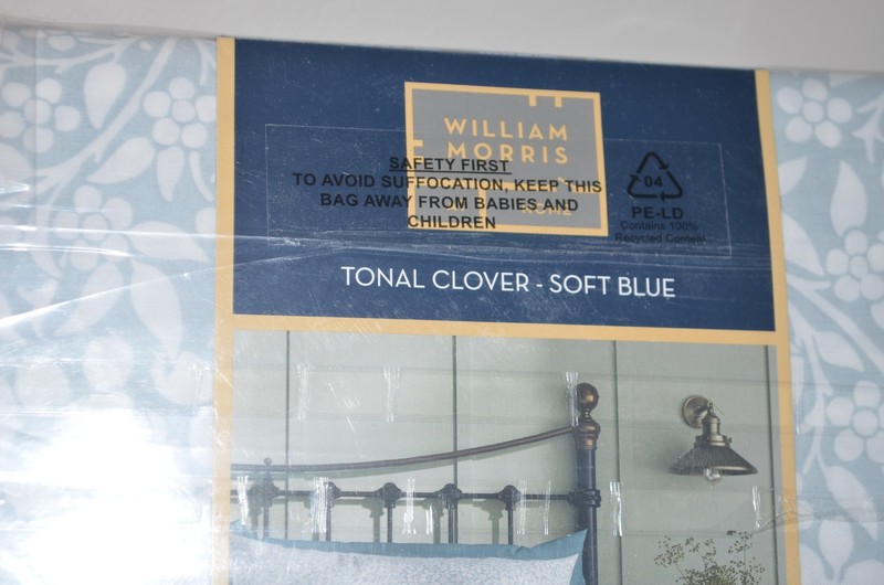 William Morris KING Sheet Set Tonal Clover Soft Blue 100% Cotton Percale NEW gallery