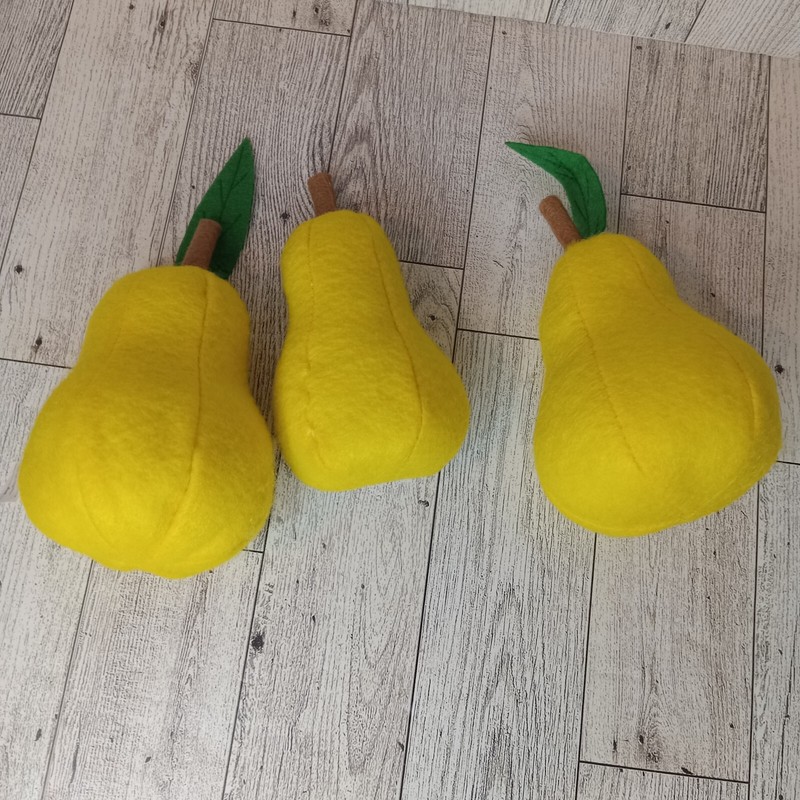 Felt Pears Fall Summer Home Decor Multicolor Bowl of Fruit 2 Uncut 1 Halved 3Pk gallery