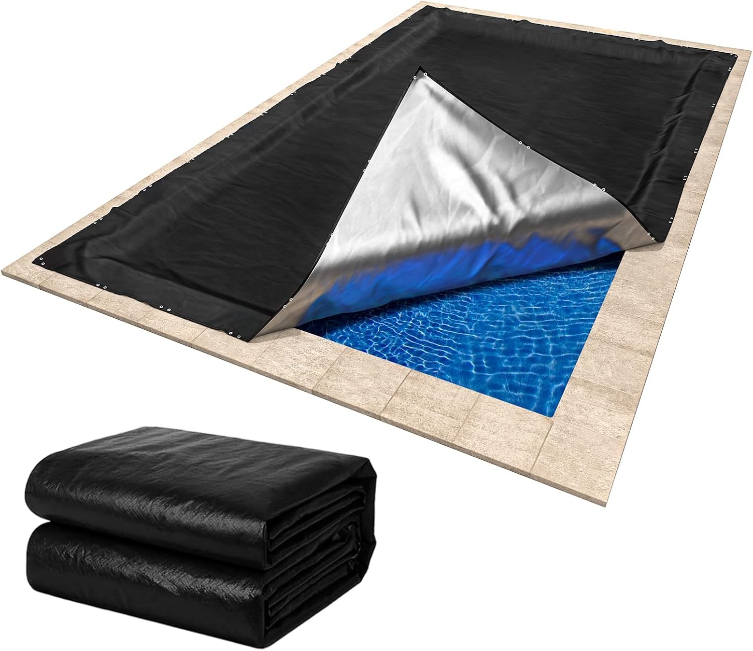 MR. COVER 25x45 FT Rectangle Pool Cover Above Ground Solar Protector Black PE gallery