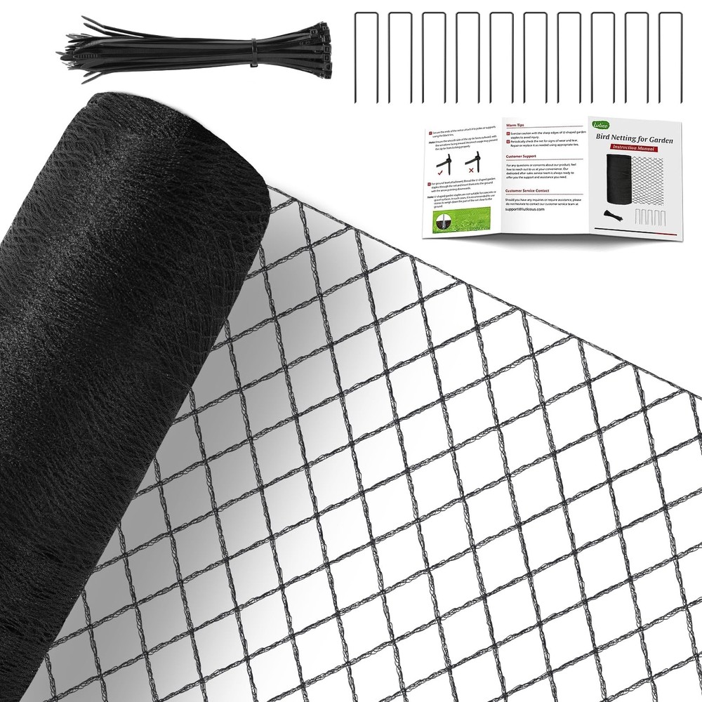 Chicken Coop Netting Overhead Hawk Protection HDPE Mesh 7.5 x 100 ft