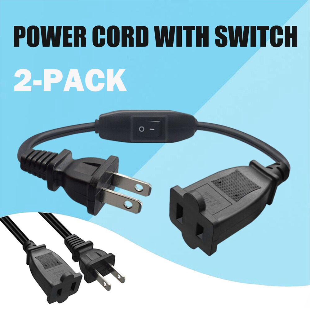 2 Pcs Polarized Extension Cord On Off Switch 2 Prong Extension Cord Waterproof gallery