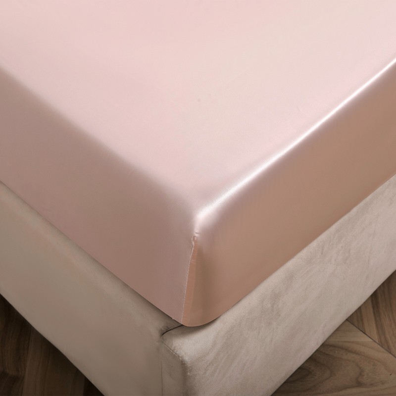 Solid Satin Silk Bed Fitted Sheet Smooth Mattress Pad Cover Twin Full Queen King gallery