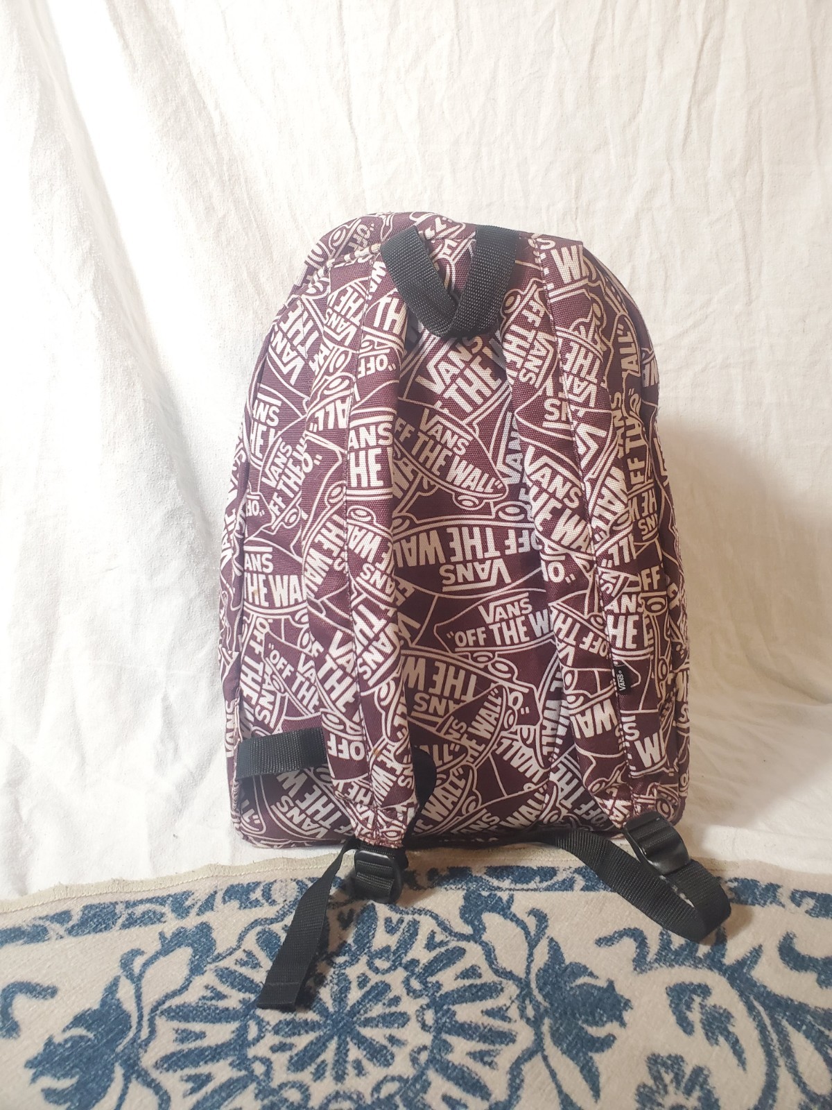 VANS Branded Backpack Red and White School Bag 3