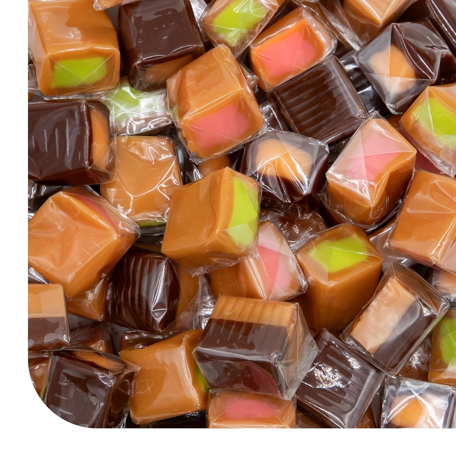 Caramel Candy Mix- 2 Pound Pack- Vanilla, Chocolate, Apple, and Strawberry Cubes gallery