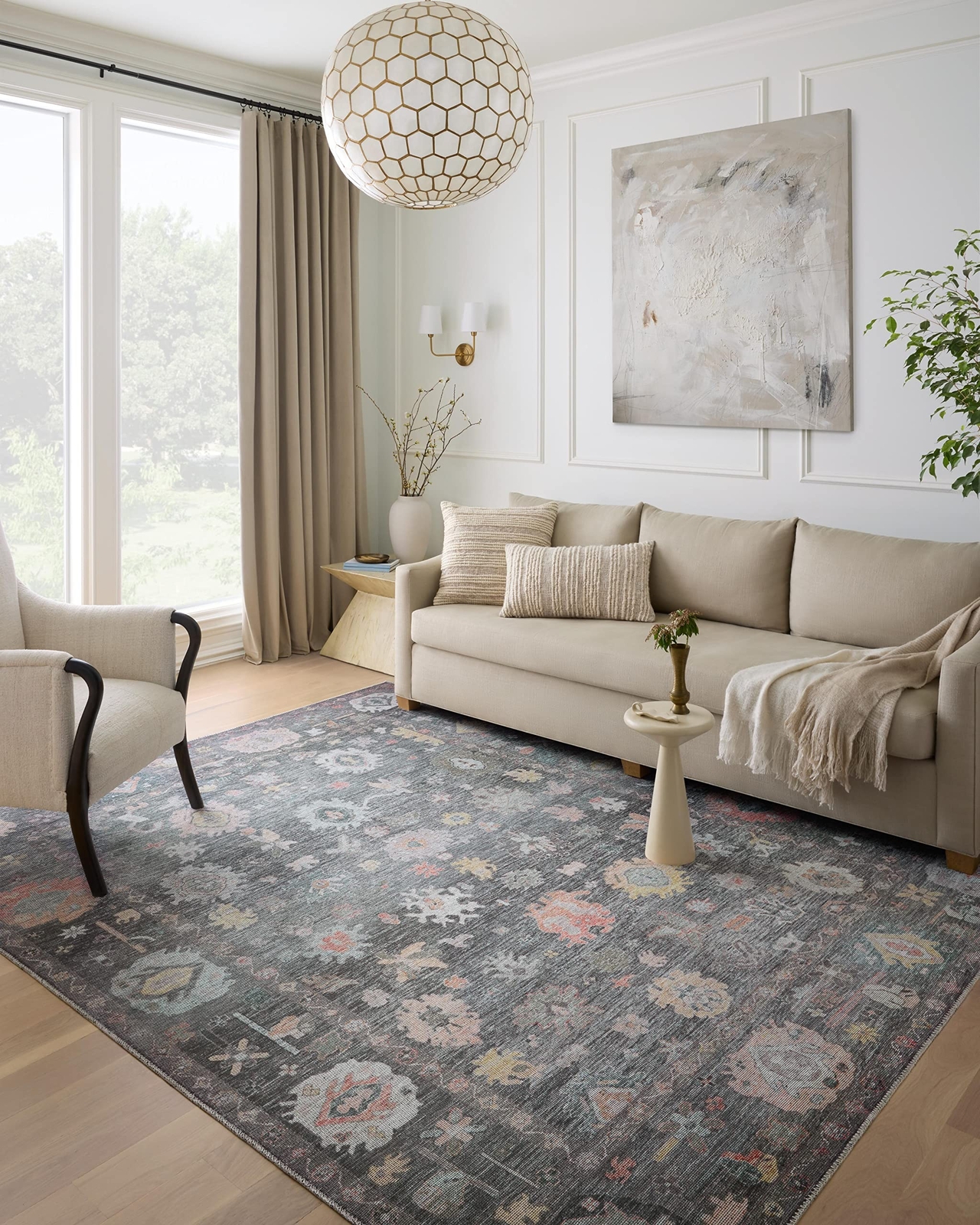 Loloi II Elysium Collection ELY-03 Charcoal/Multi 7'-6" x 9'-6" Area Rug gallery