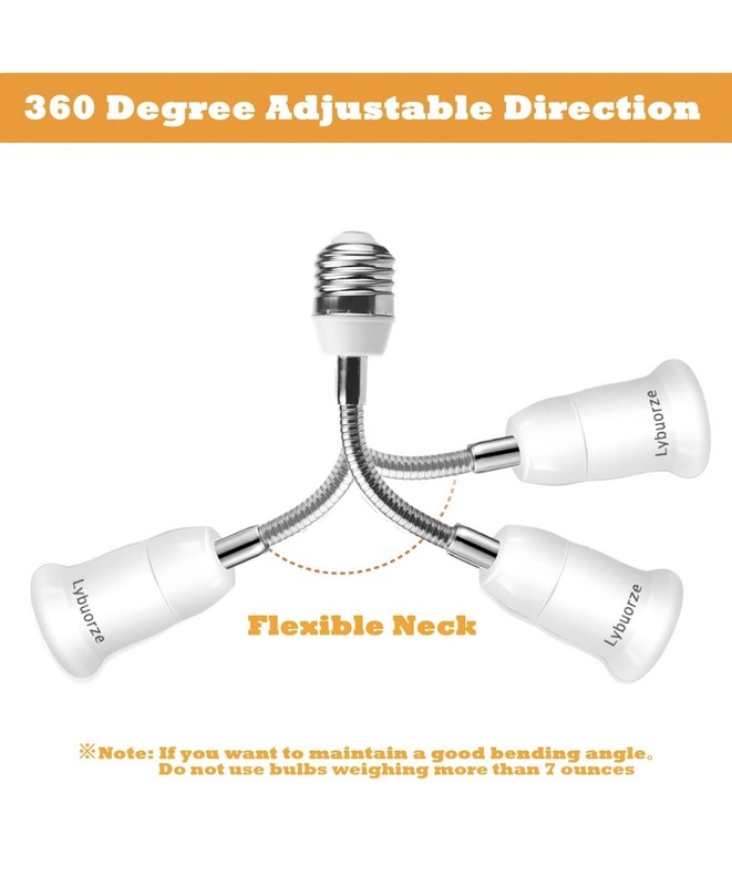 Light Bulb Socket Extender Adapter Flexible Extension Adjustable Converter 2Pack gallery