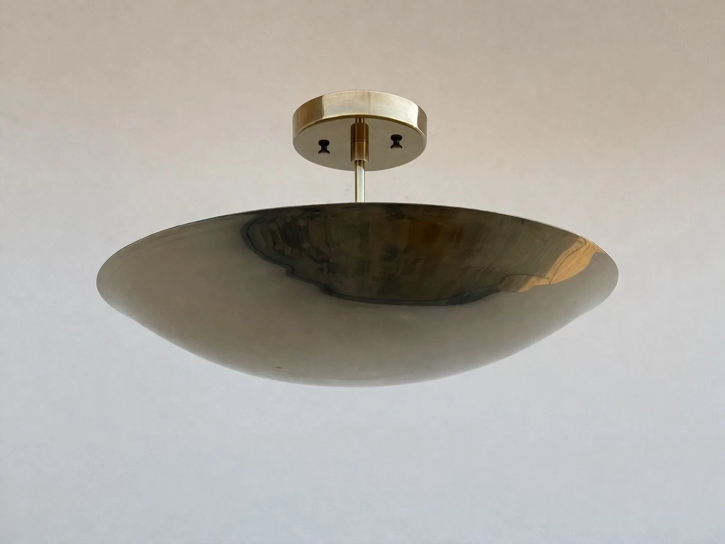 Mid-Century Modern Raw Brass Sputnik Flush Mount Chandelier| Ceiling Light gallery
