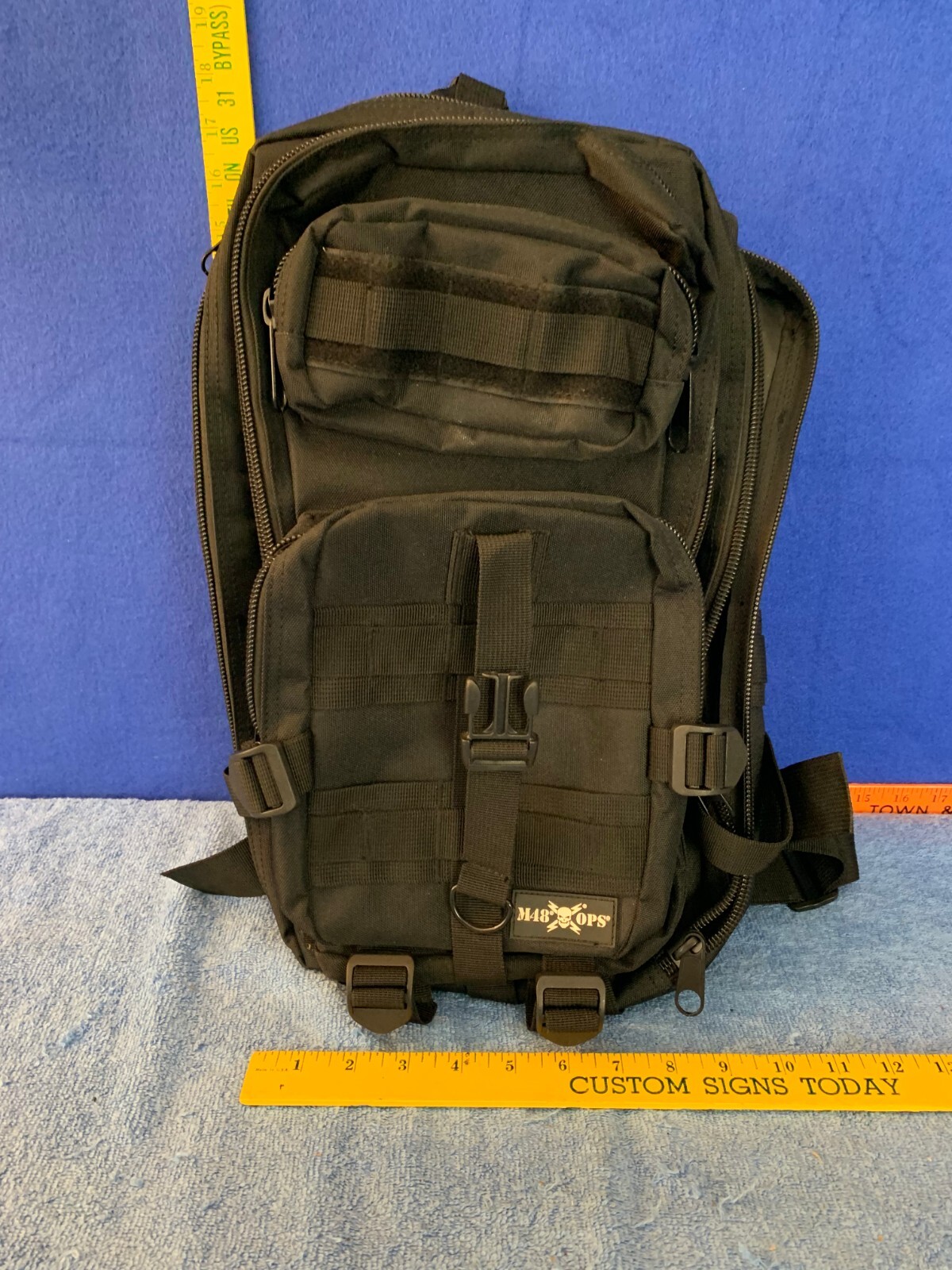 M48 OPS Black Tactical Hiking Camping Backpack