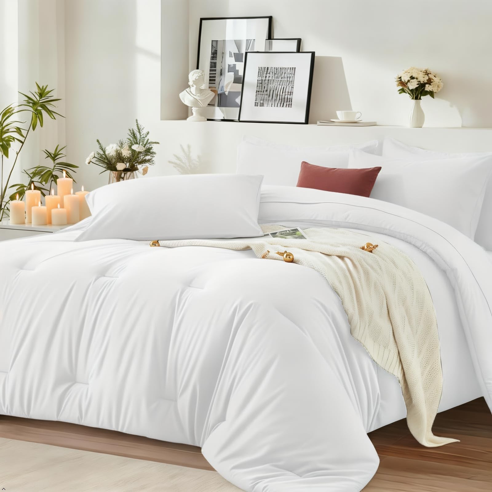 Easthome Full Comforter Set 7 Pieces - Ultra-Soft Bed in a Bag Full Size, Cozy L gallery