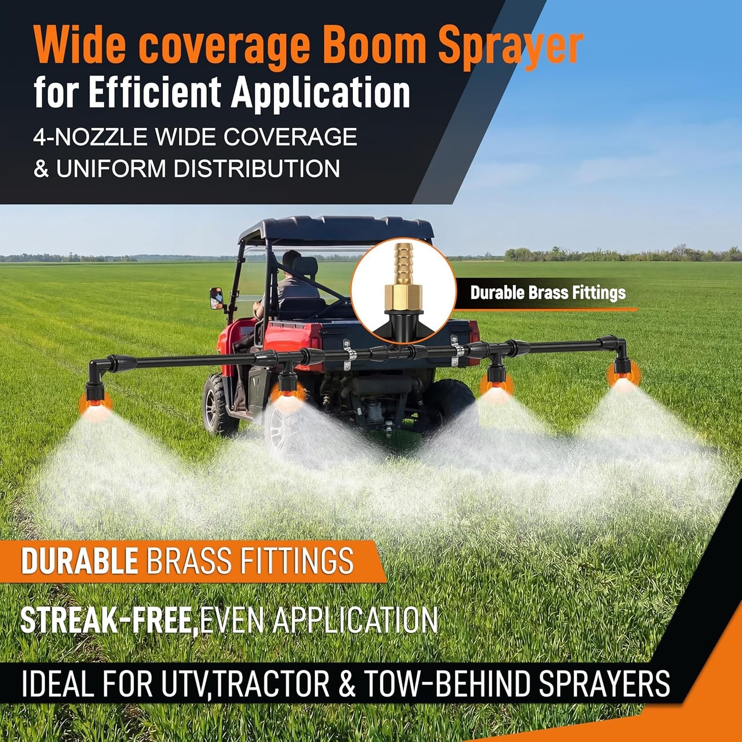 Boom Sprayer Wand ATV Sprayers Boom Kit with Fittings, Wide Coverage Sprayer Att gallery