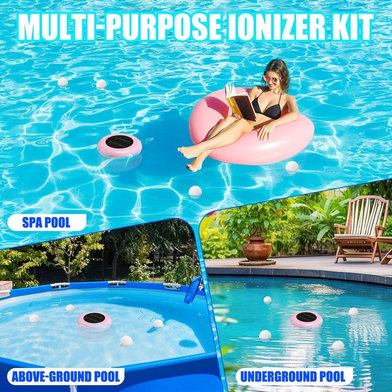 Solar Pool Ionizer Cleaner Automatic Floating Water Purifier Upgraded Copper ... gallery