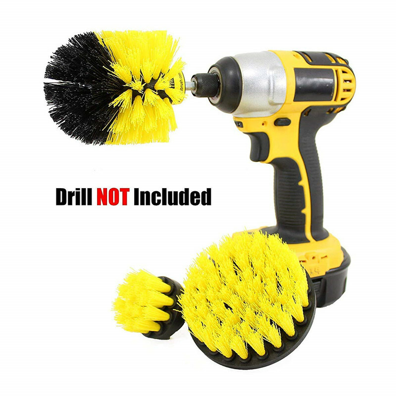 3pc Set Cleaning Drill Brush Kit Carpet Tile Power Scrubber Cleaner Attachment gallery