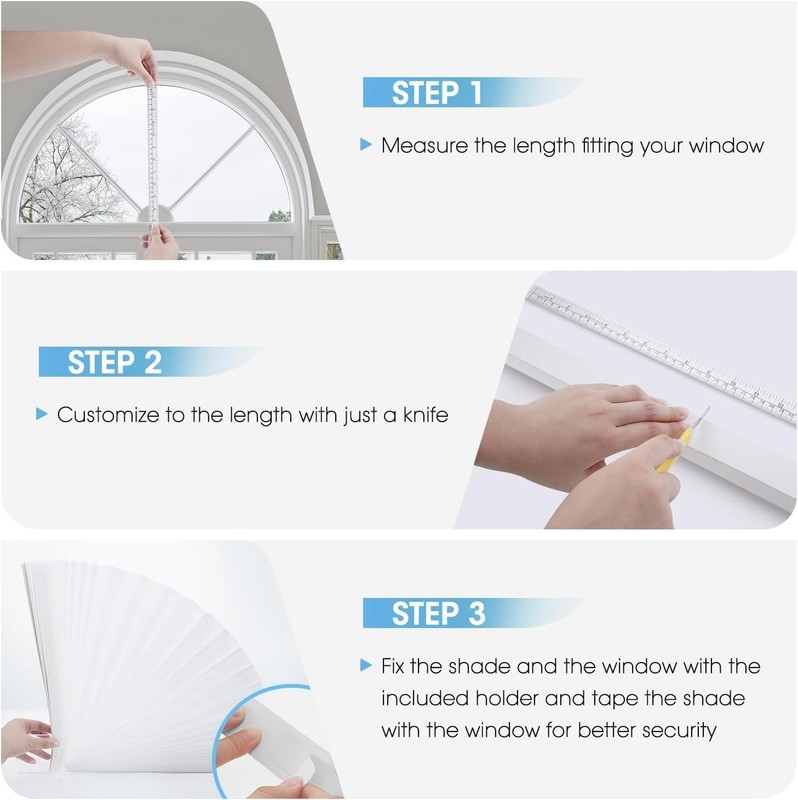 2 Pcs 36 X 72 Arch Half Circle Window Shades Window Pleated Blinds Light Filter gallery