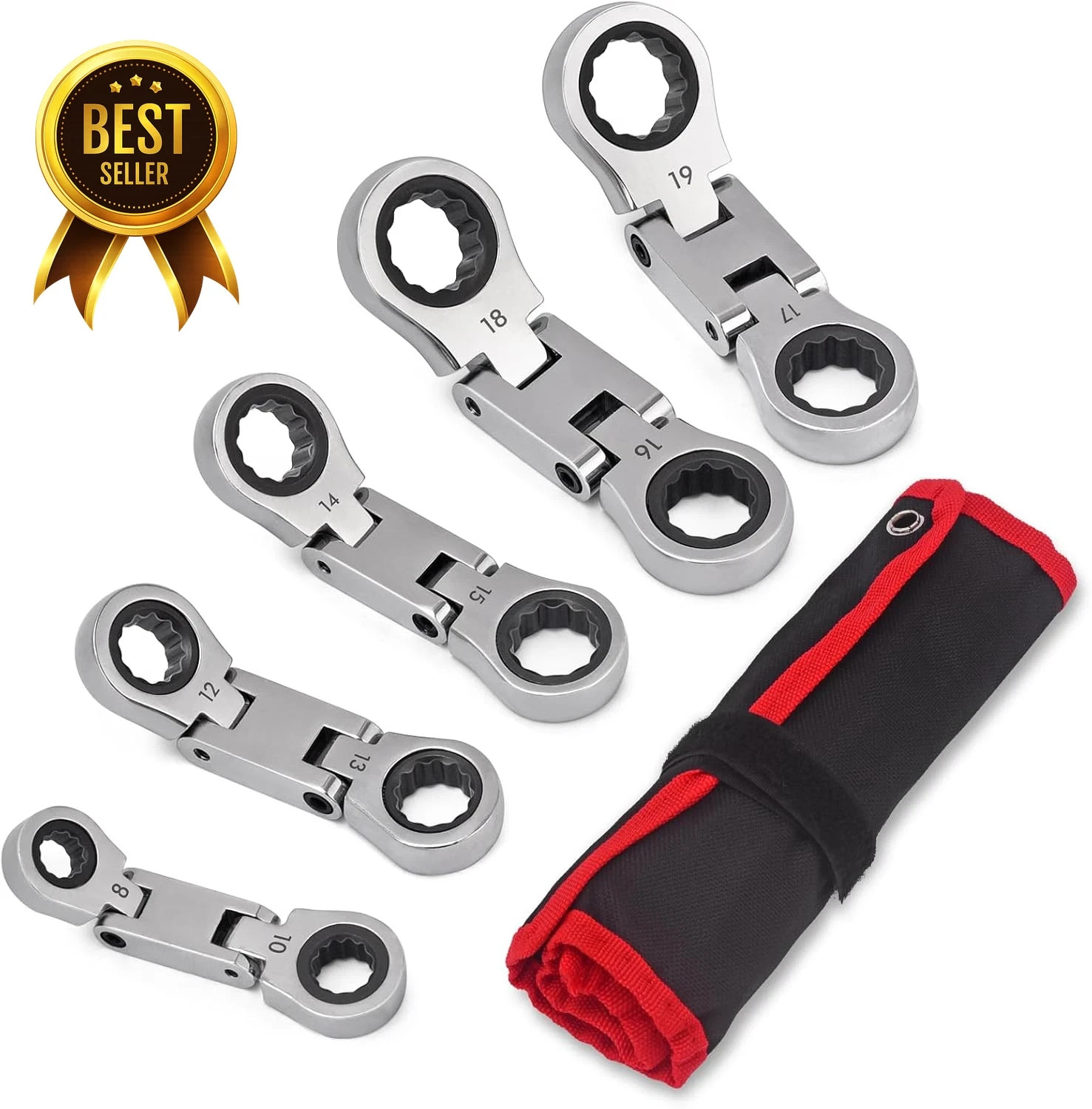 Stubby Ratcheting Wrench Set 72 Tooth Flex Head Double Box End Ratchet Wrenches gallery