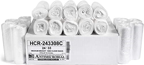 Aluf Plastics - HCR-243308C 12-16 Gallon Clear Trash Bags 1000 Count - 24" x 33" gallery