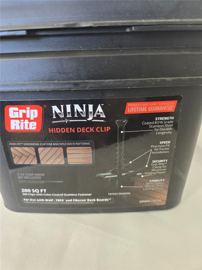 = Grip Rite Hidden Deck Clip Ninja 200 sq ft 360 CT Color Coated Stainless NEW gallery