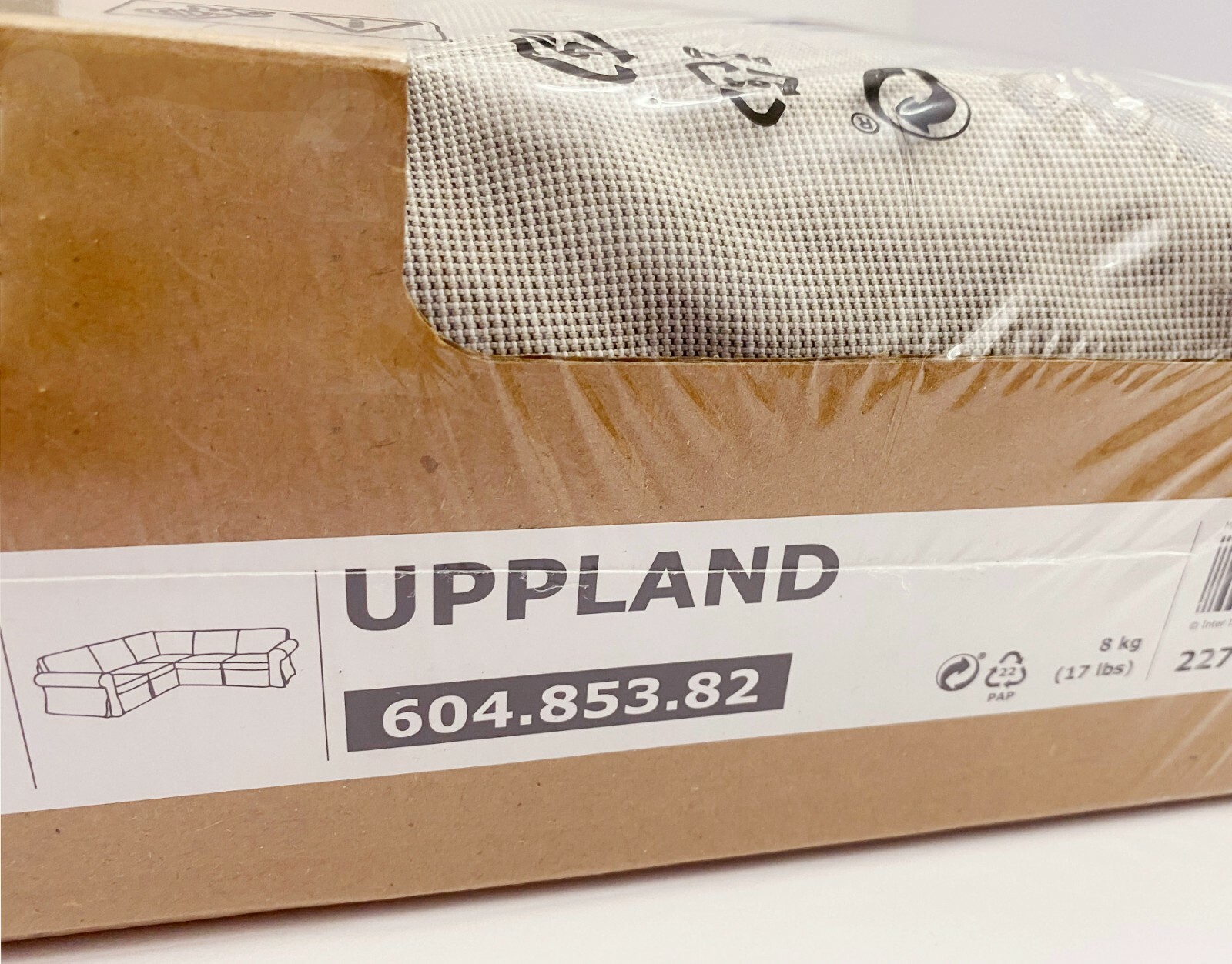 Ikea UPPLAND (4-Seat) Corner Sectional Sofa COVER Totebo Light Beige NEW Sealed gallery