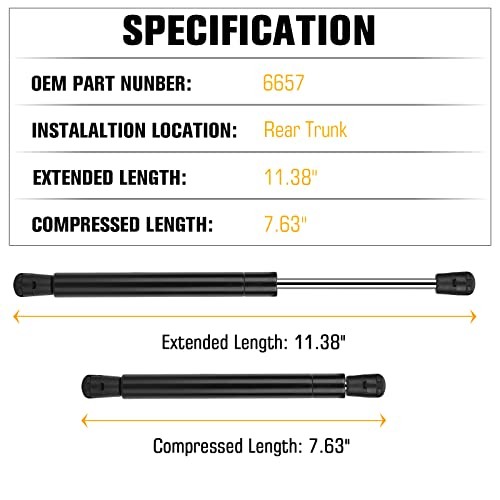 Rear Trunk Lift Support Shocks for Dodge Challenger 2008-2018 Gas Spring Strut gallery