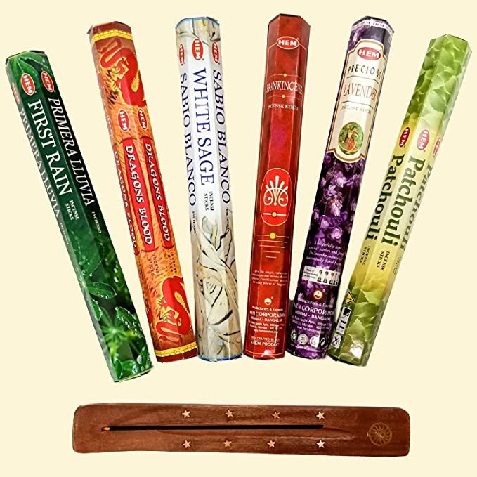 HEM Premium Incense & Holders Set - (120 Sticks, 6 Scents + Free Holder) gallery