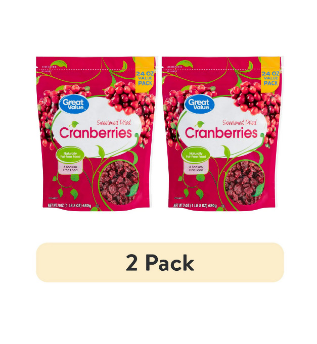 (2 pack) Great Value Sweetened Dried Cranberries, 24 oz gallery