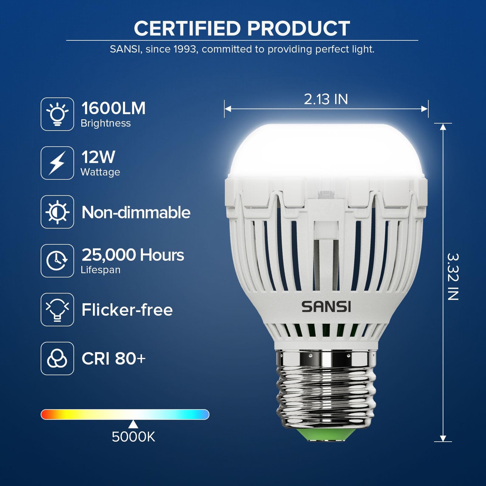 100W Equivalent A15 LED Light Bulb, 1600 Lumens 5000K Daylight White Bulb, En... gallery