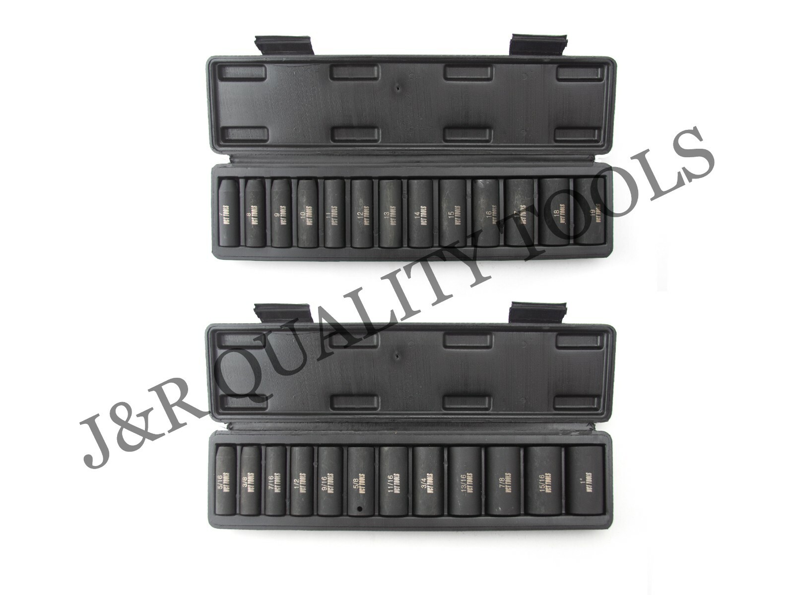 25 Pieces 3/8-Inch Drive Deep Impact Socket Set Axle Hub Nut 6-Point Metric SAE gallery