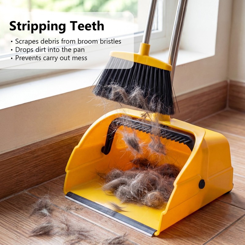 Extra Large Debris Dustpan Rolling Dustpan Jumbo Debris Pan with Handle & Wheels gallery