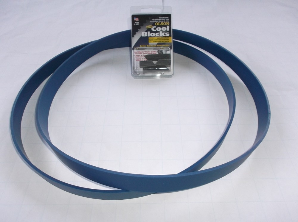 OLSON COOL BLOCKS + BLUE MAX PRO SERIES BANDSAW TIRES FOR SHOPSMITH 11" BAND SAW