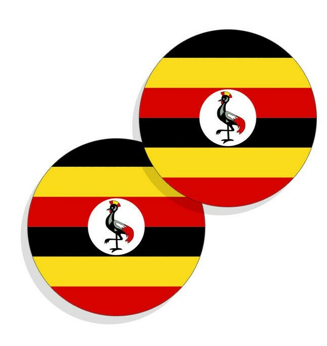 Uganda Flag Stickers Flag Decals Round Indoor Outdoor Circles 4 pack Tuvalu gallery