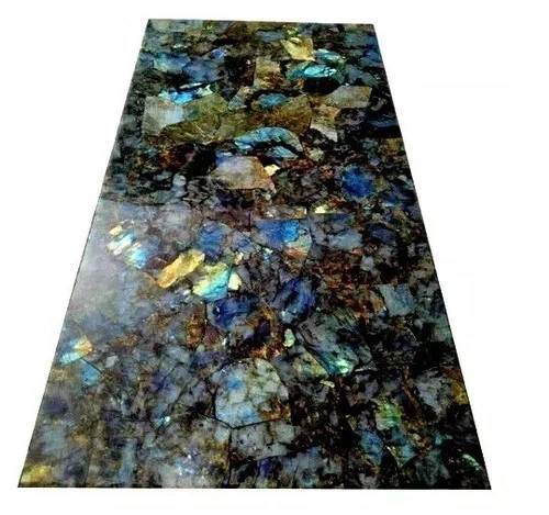 Labradorite Slab Dining Table Top | Natural Crystal Healing Stone Decor gallery