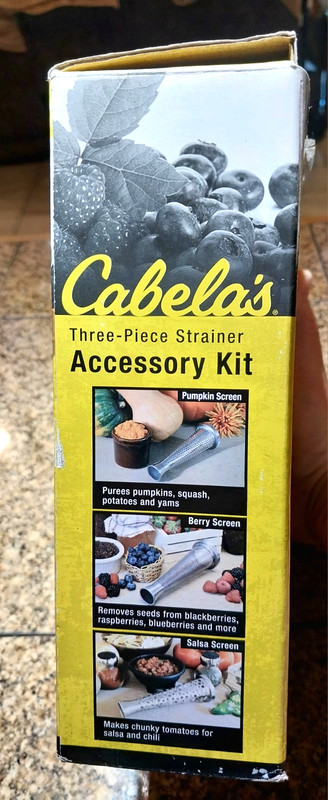 Cabela’s Three-Piece Strainer Accessory Kit Fits #8 Or 12# Tomato Strainer gallery