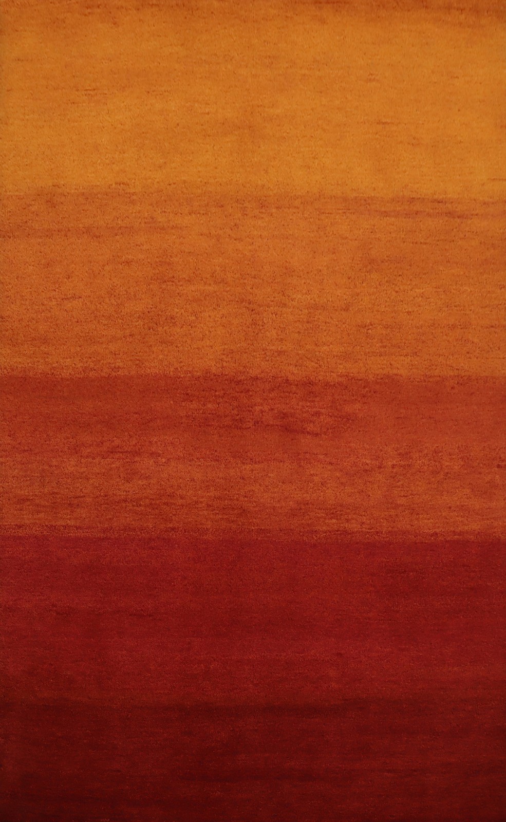 Transform Space with a Vibrant Sunset Gradient Rust Color Hand-made Wool Rug 6x8 gallery