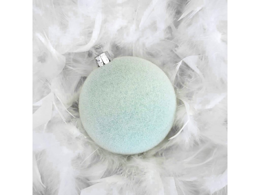 18pcs Snowy Mint Suede Christmas tree ornaments Baubles, Soft, Luxurious, pastel gallery