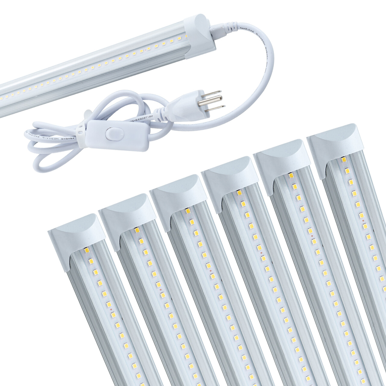 4FT 6 Pack LED Shop Light T8 Linkable Ceiling Tube Fixture 24W Daylight 6000K C gallery