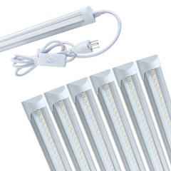 4FT 6 Pack LED Shop Light T8 Linkable Ceiling Tube Fixture 24W Daylight 6000K C